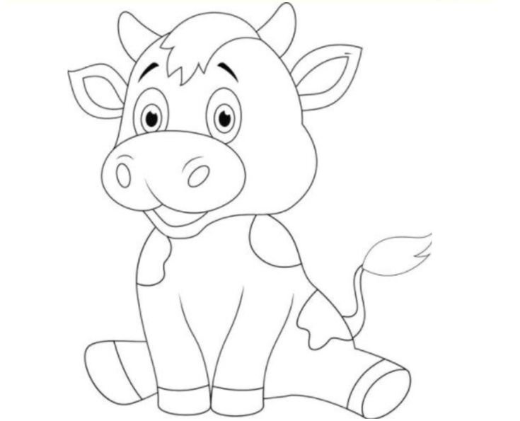 Бычок раскраска для детей