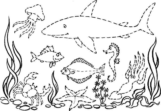 Морское дно раскраска для детей