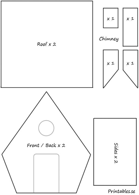 Пряничный домик выкройка