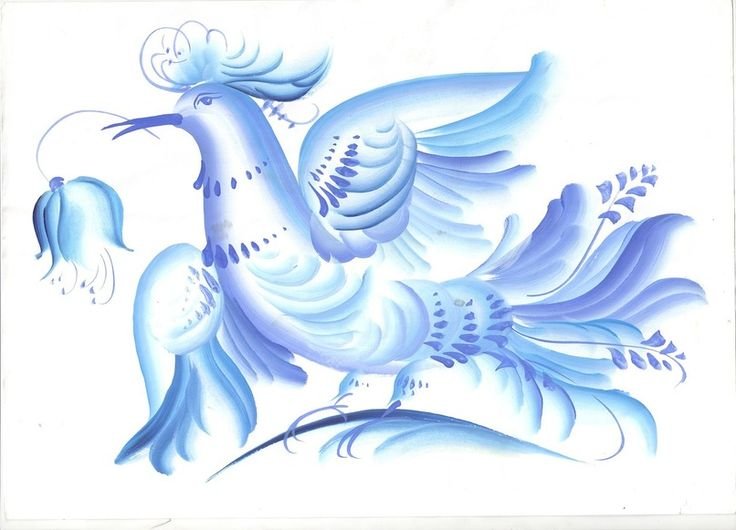 Птица Гжель Зинаида Голубева