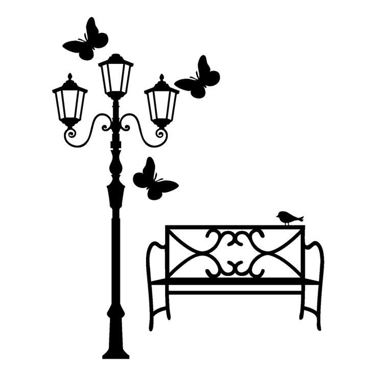 Уличный фонарь силуэт