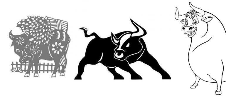 Бык трафарет для вырезания