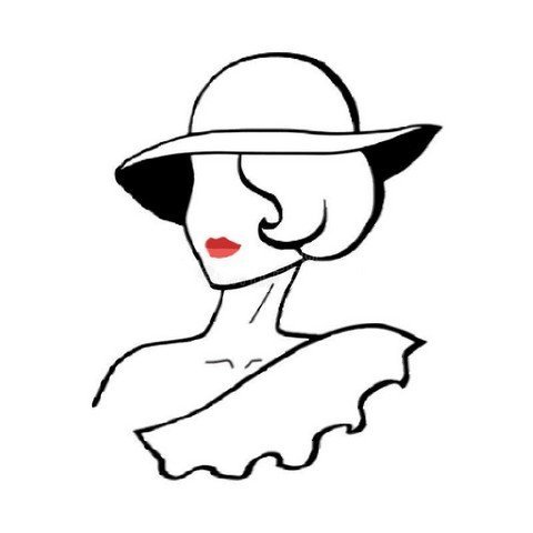 Силуэт девушки в шляпе