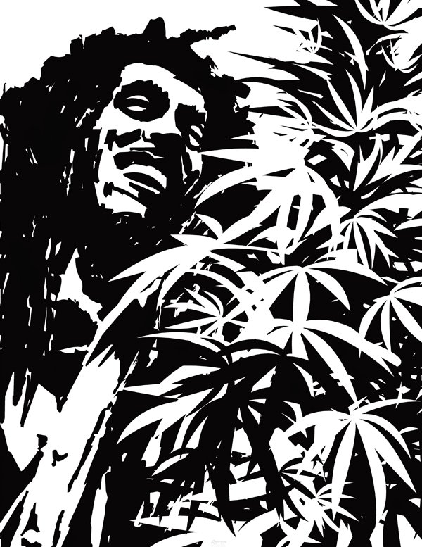 Боб Марли силуэт