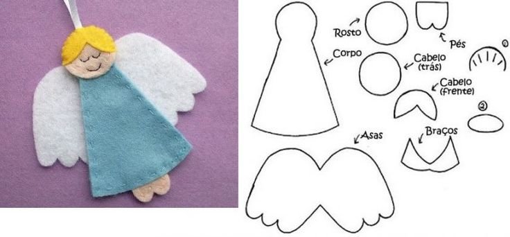 Новогодние игрушки из фетра своими руками с выкройками