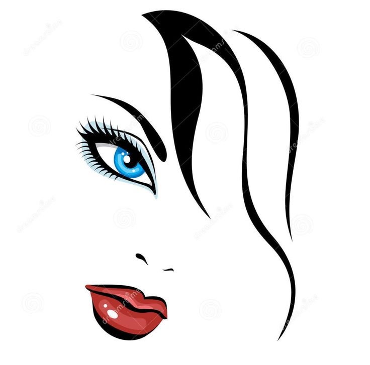 Силуэт лица с ресницами