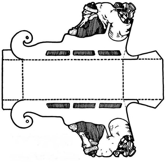 Чертеж саней Деда Мороза из картона