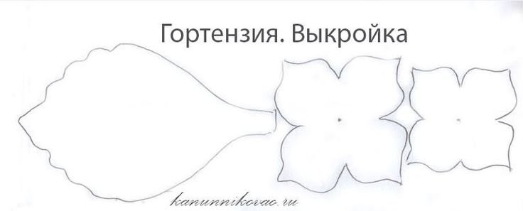 Шаблон гортензии из фоамирана