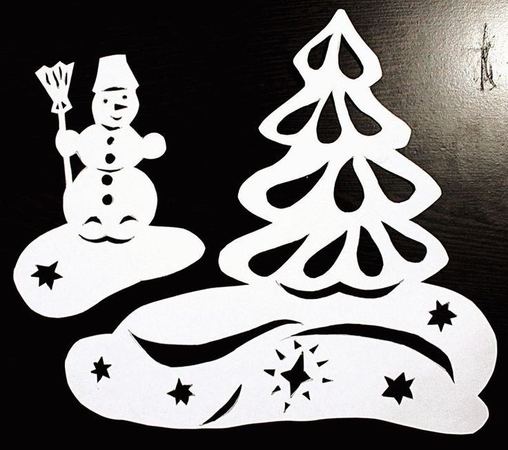 Украшение окон на новый год из бумаги