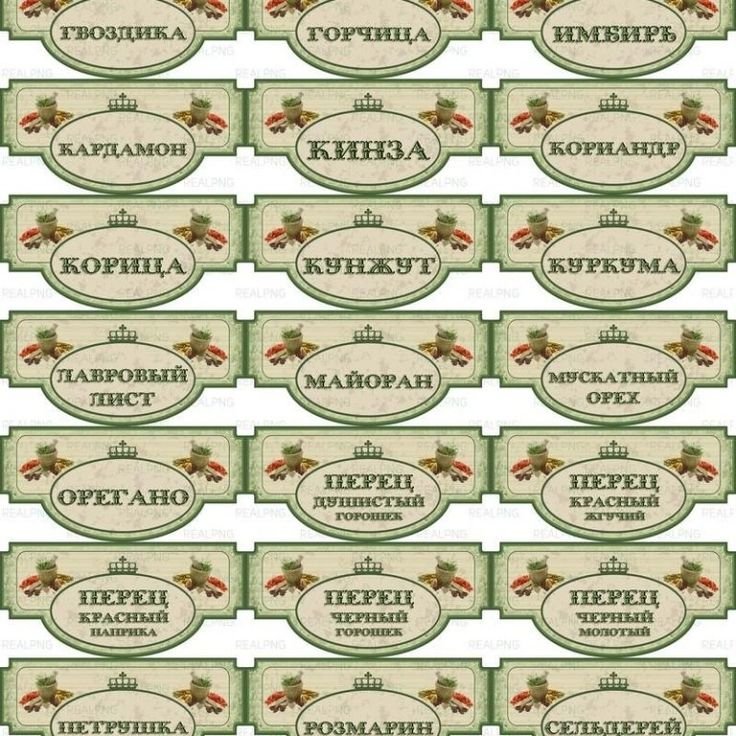 Этикетки для баночек со специями