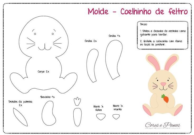 Зайка из фетра выкройка