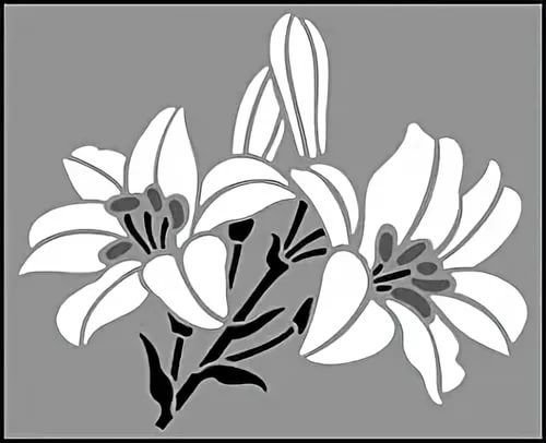 Трафарет лилии для вырезания