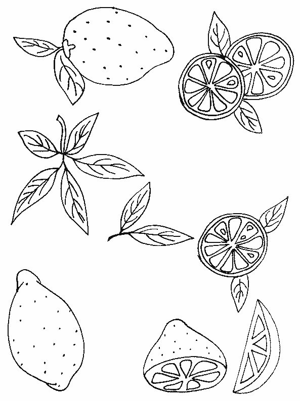 Раскраска фрукты лимон