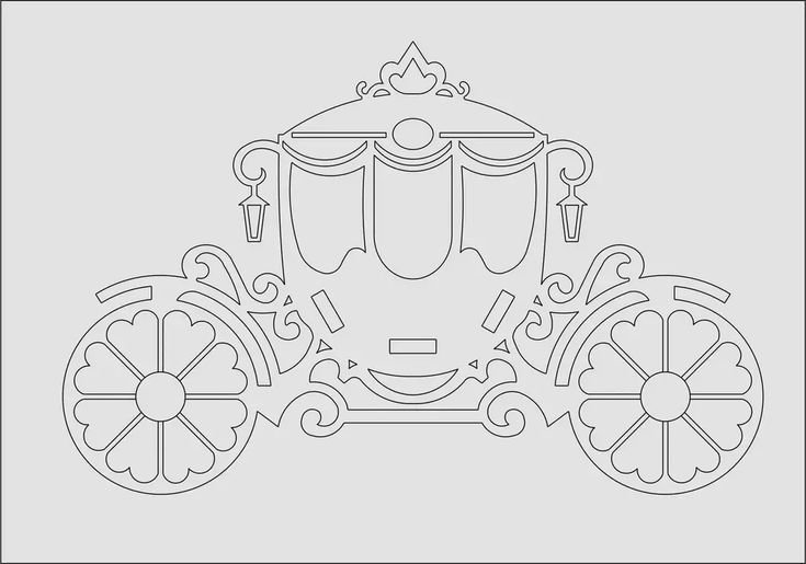 Карета трафарет на окно