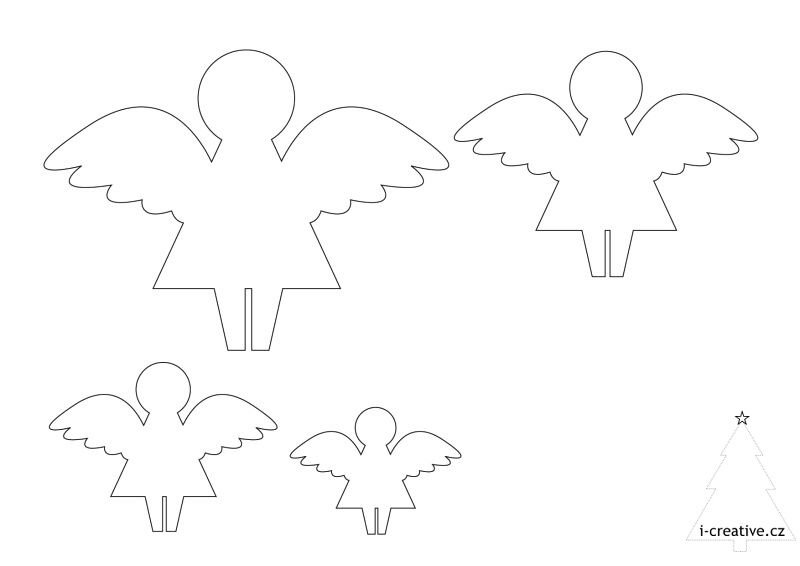 Ангелочки для поделки трафарет