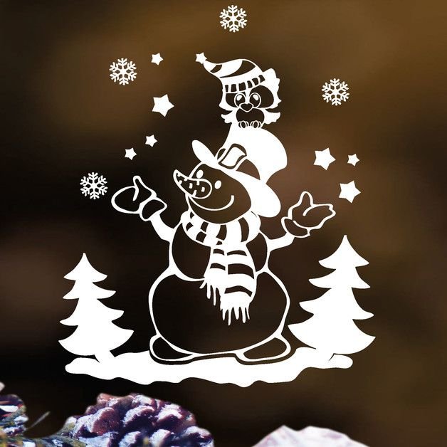 Новогодние рисунки на окнах