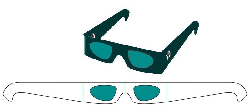 3д очки бумажные