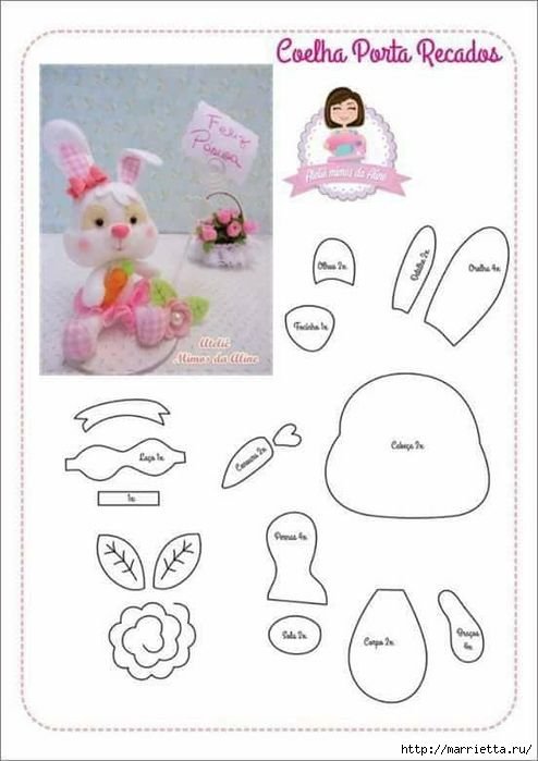 Выкройка зайчика из фетра своими руками выкройки