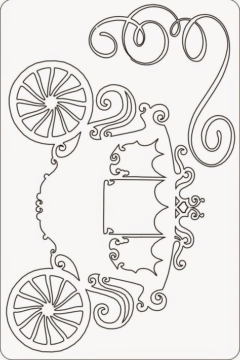 Карета трафарет на окно