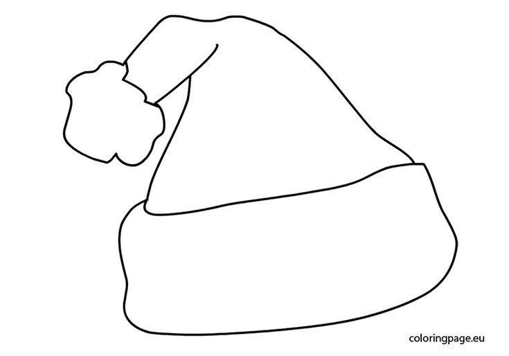 Шапка Деда Мороза трафарет