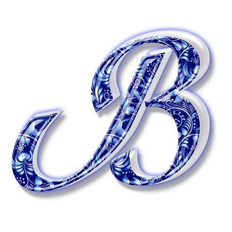 Красивые голубые буквы