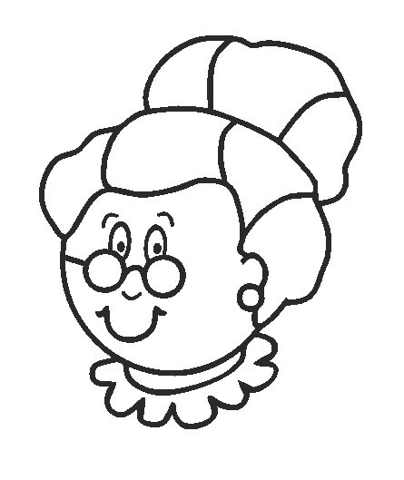 Трафарет лица бабушки на торт