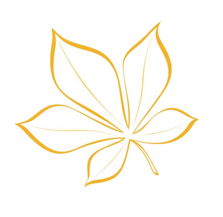 Лист каштана контур