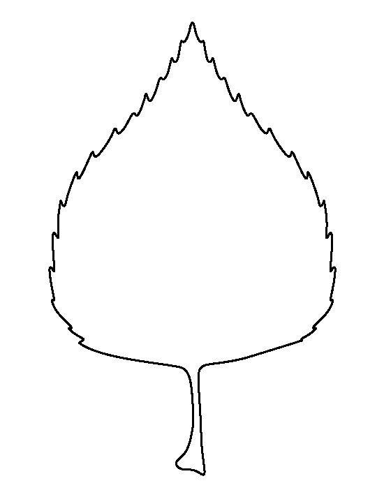 Лист березы трафарет