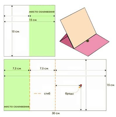 Складные открытки своими руками схемы