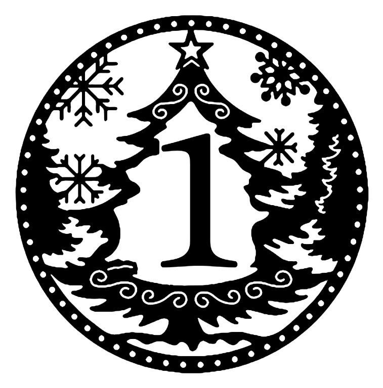 Новогодние цифры трафарет
