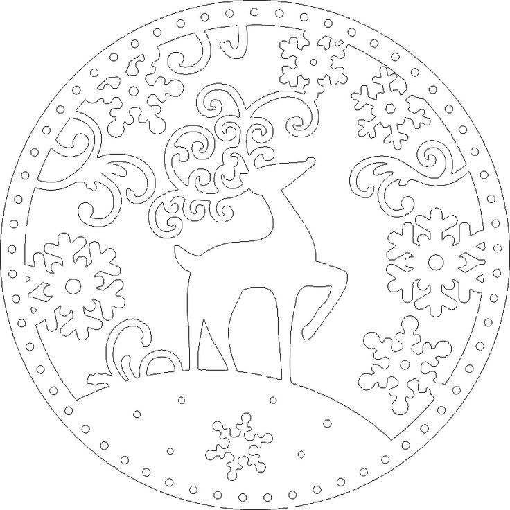 Вытынанка Новогодняя в круге