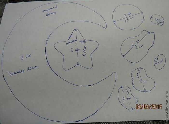 Выкройка игрушки из фетра мишка на Луне