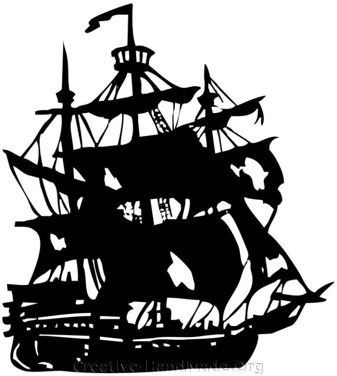 Силуэт парусного корабля