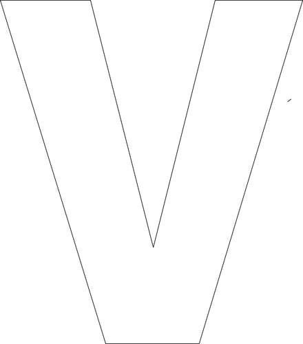 Буква v трафарет для вырезания