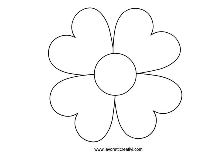 Шаблон цветка для аппликации для детей