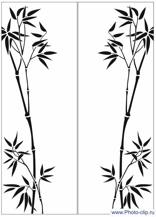 Трафарет бамбук на стену