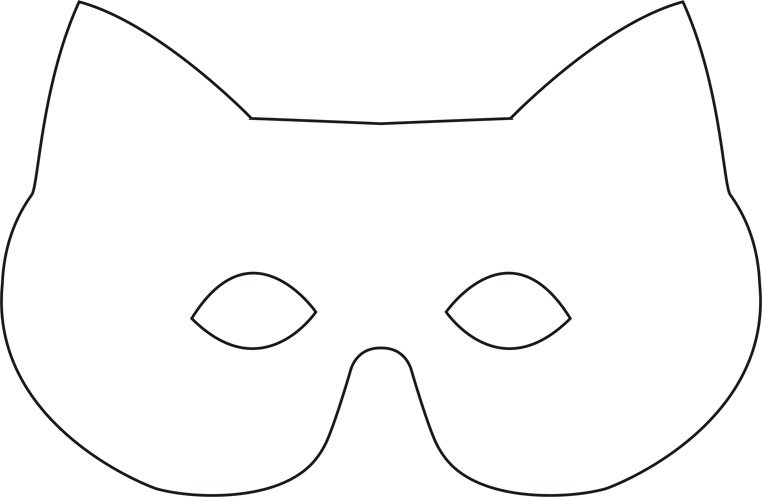 Маска кошки трафарет