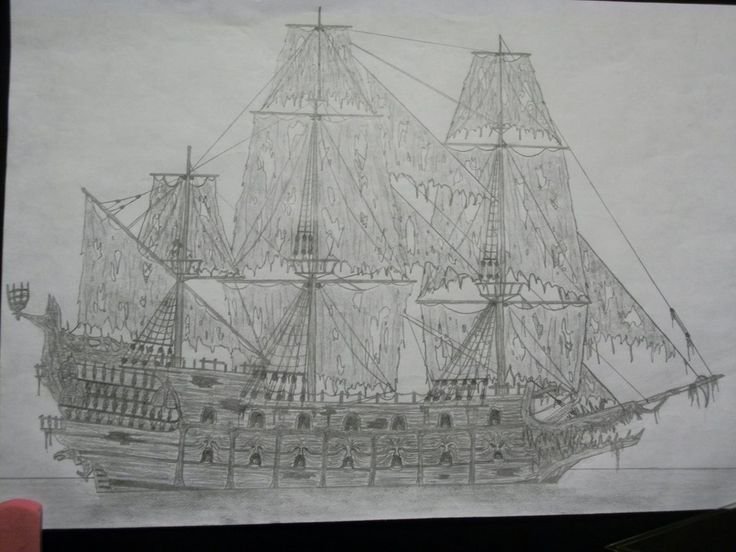 Раскраска Летучий голландец пираты Карибского моря