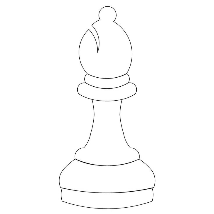 Шахматная фигура ферзь контур