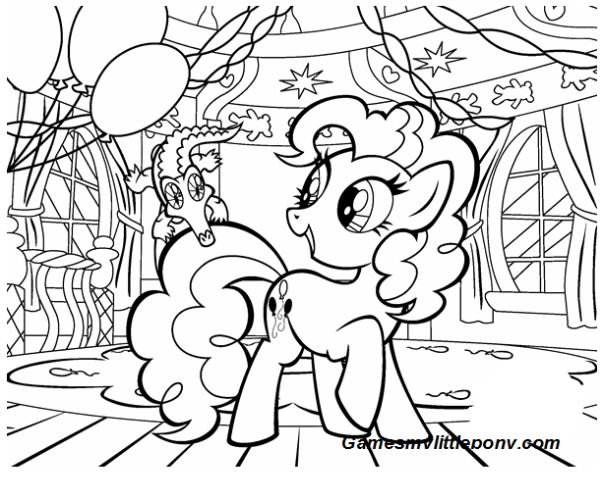 Принцесса Пинки Пай раскраска