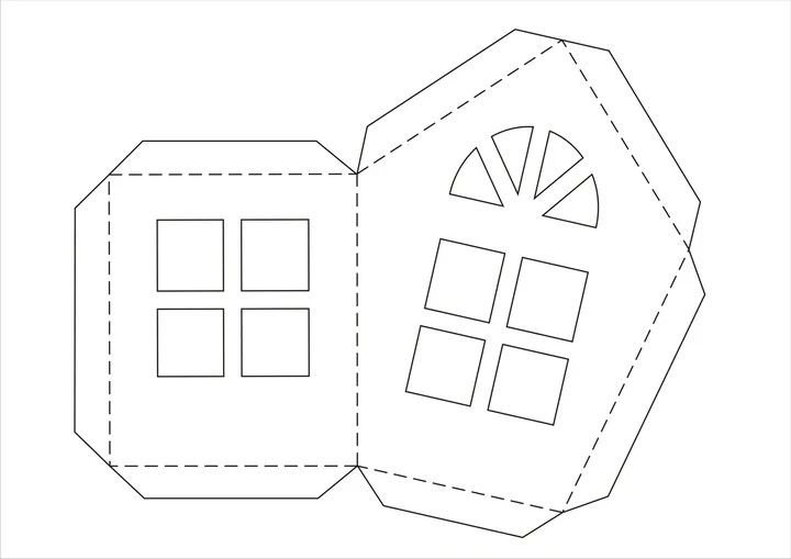 Домик фонарик из бумаги