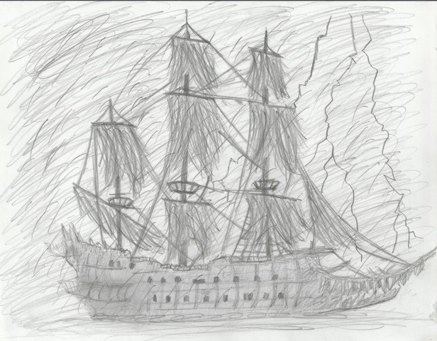 Раскраска пираты Карибского моря черная Жемчужина