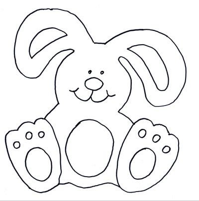 Трафарет зайчика для вырезания из фетра