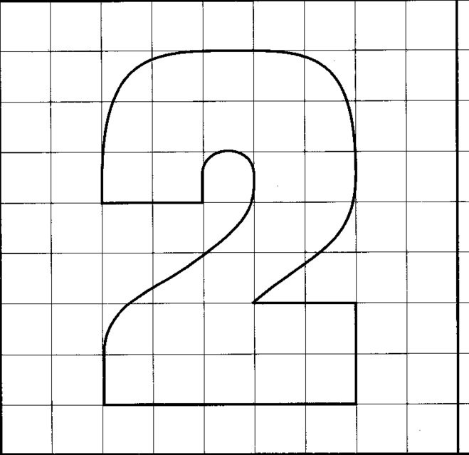 Цифра 2 трафарет для вырезания