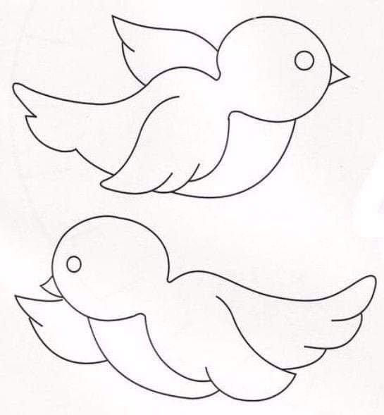Трафарет весенних птиц для вырезания