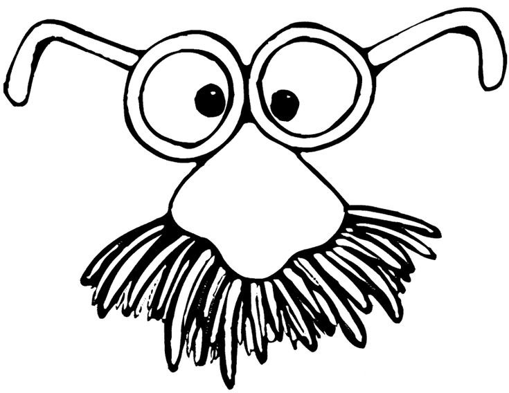 Усы раскраска для детей