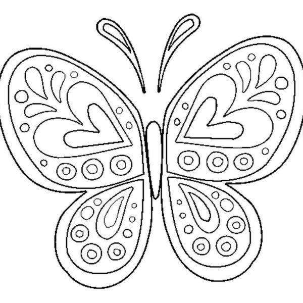 Бабочка раскраска для малышей