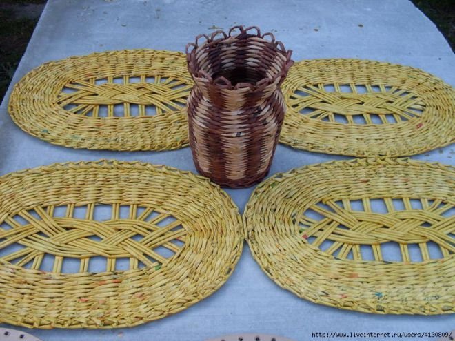 Плетеные изделия из бумажной лозы