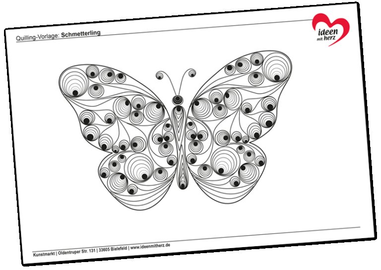 Шаблон бабочка для квиллинга