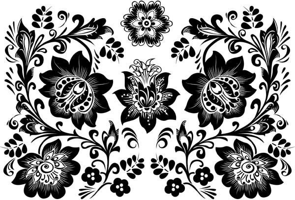 Хохлома черно белая